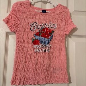 Old Navy Pink Ruched Short Sleeve Tee
